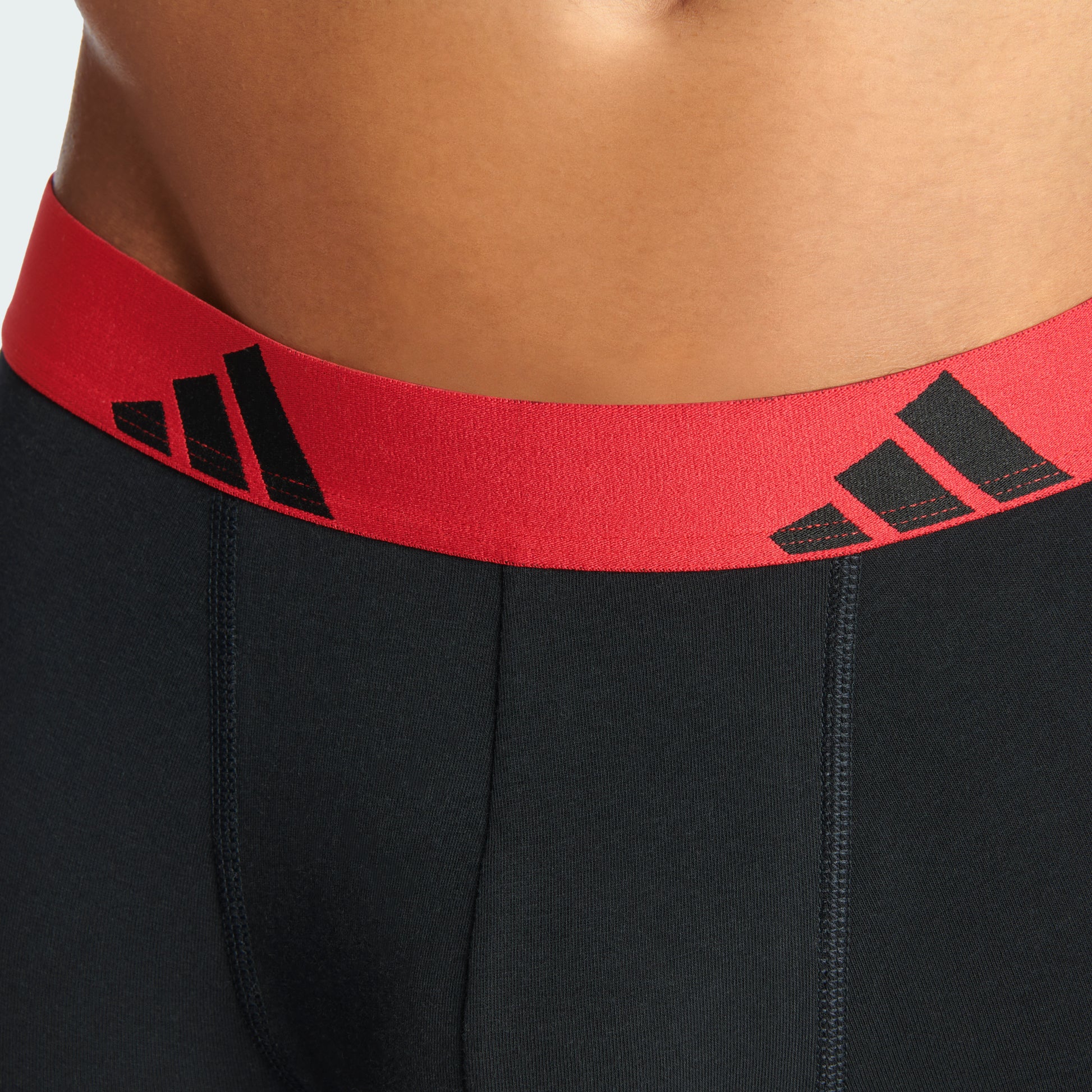 Black/Pure Ruby Waistband/Grey Strata Logo