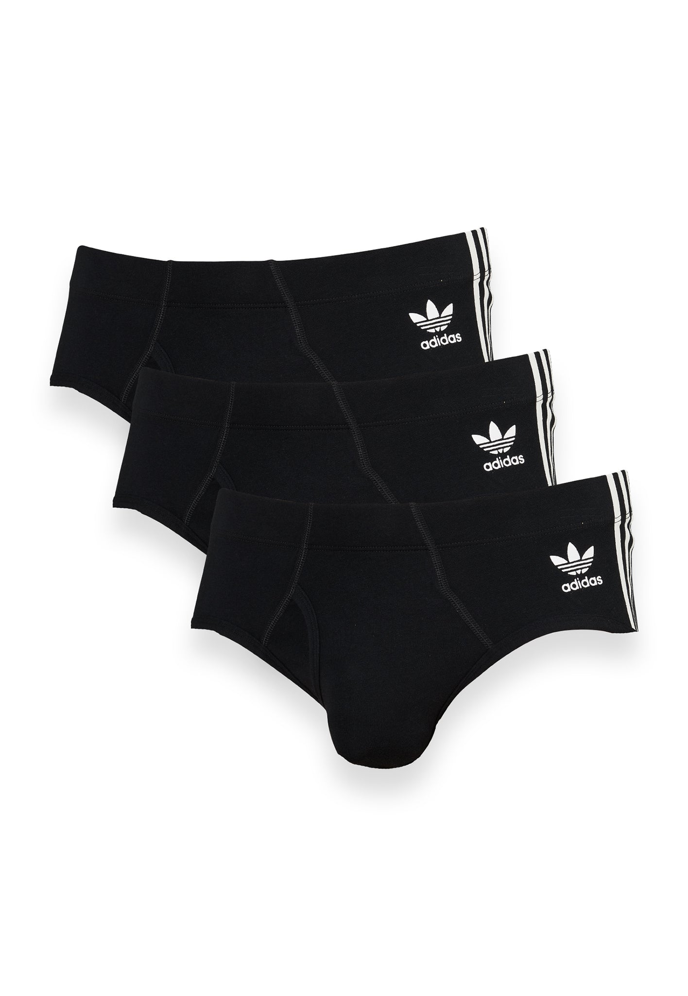adidas Men's Stretch Cotton Brief Underwear (3-Pack), Black/Light