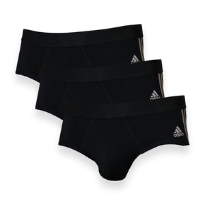 Adidas Men's 2pk Athletic-Fit Micro Mesh 9 Midway Briefs-Blk/Grey 
