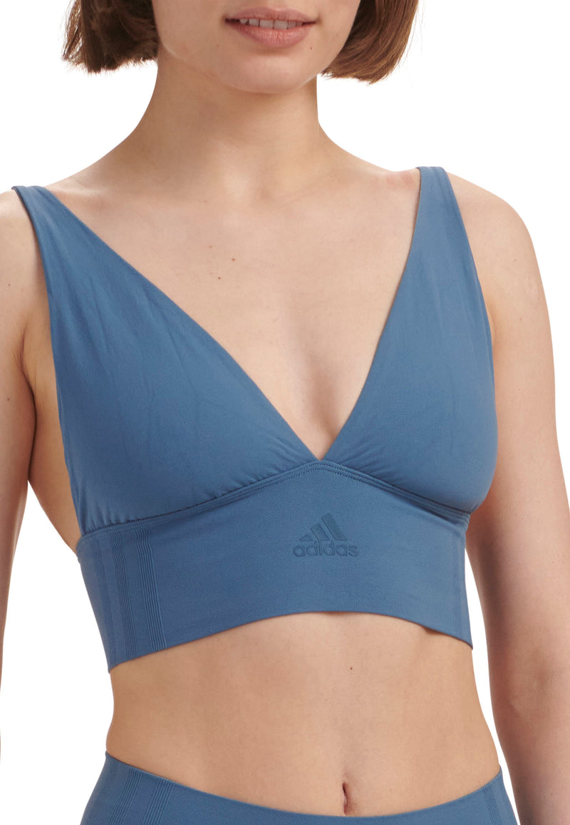 Buy Micro Stretch Longline Plunge Lounge Bra Adidas Underwear